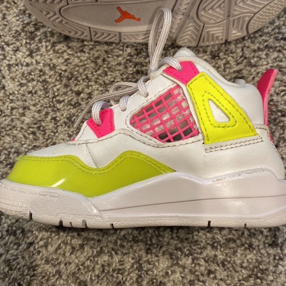 Little kids Jordans size 6C white with neon, pink and neon yellow. Super cute. - Picture 6 of 14